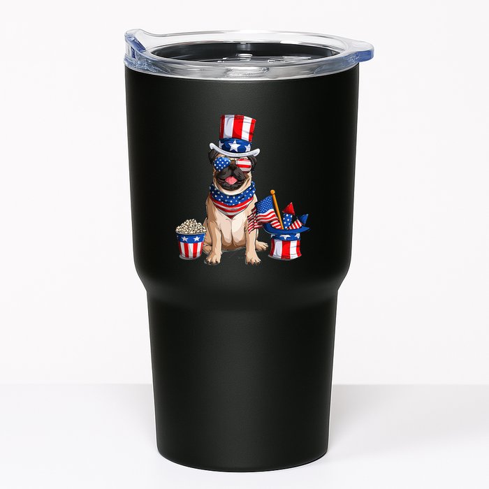 Pug 4th July American Flag Independence Day T Tumbler