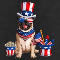 Pug 4th July American Flag Independence Day T Tumbler