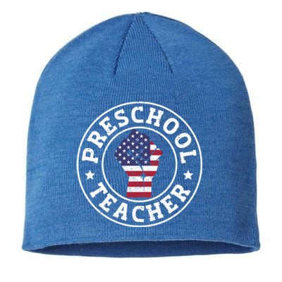 Patriotic 4Th July Teacher Preschool Teacher Cool Gift Sustainable Beanie