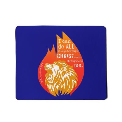 Philippians 413 Lion Christian Verse I Can Do All Things Mousepad