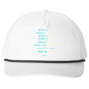 Philippians 4:8 Meditate On These Christian Christianity Gift Snapback Five-Panel Rope Hat