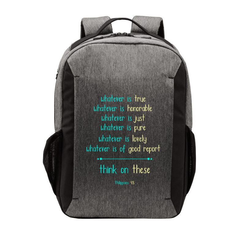 Philippians 4:8 Meditate On These Christian Christianity Gift Vector Backpack