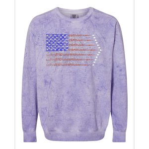 Patriotic 4th Of July USA American Flag Fighter Jets Colorblast Crewneck Sweatshirt