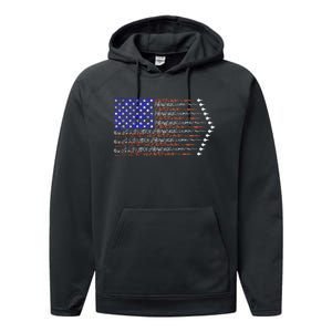 Patriotic 4th Of July USA American Flag Fighter Jets Performance Fleece Hoodie