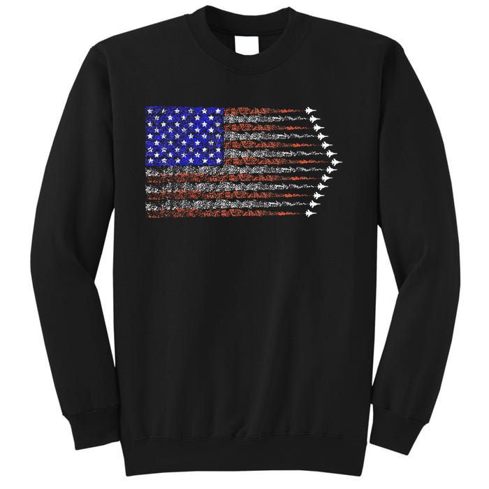 Patriotic 4th Of July USA American Flag Fighter Jets Sweatshirt