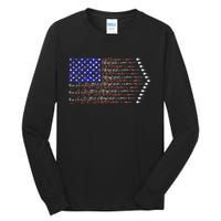 Patriotic 4th Of July USA American Flag Fighter Jets Tall Long Sleeve T-Shirt