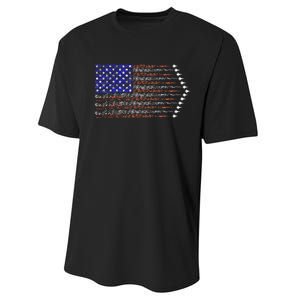 Patriotic 4th Of July USA American Flag Fighter Jets Performance Sprint T-Shirt