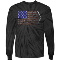 Patriotic 4th Of July USA American Flag Fighter Jets Tie-Dye Long Sleeve Shirt