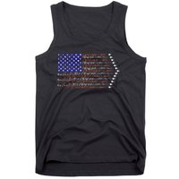 Patriotic 4th Of July USA American Flag Fighter Jets Tank Top