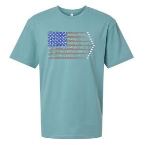 Patriotic 4th Of July USA American Flag Fighter Jets Sueded Cloud Jersey T-Shirt