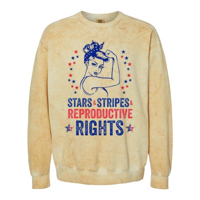 Patriotic 4th Of July Stars Stripes Reproductive Right Colorblast Crewneck Sweatshirt