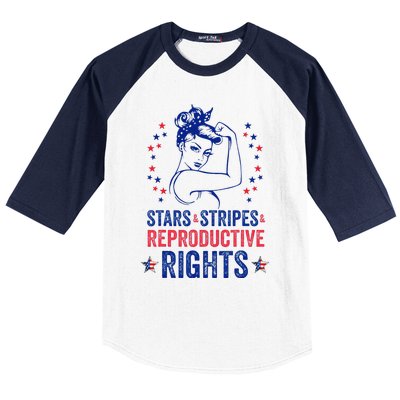 Patriotic 4th Of July Stars Stripes Reproductive Right Baseball Sleeve Shirt