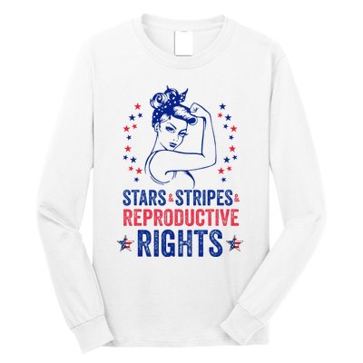 Patriotic 4th Of July Stars Stripes Reproductive Right Long Sleeve Shirt