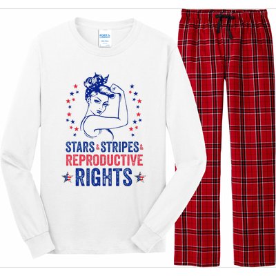 Patriotic 4th Of July Stars Stripes Reproductive Right Long Sleeve Pajama Set