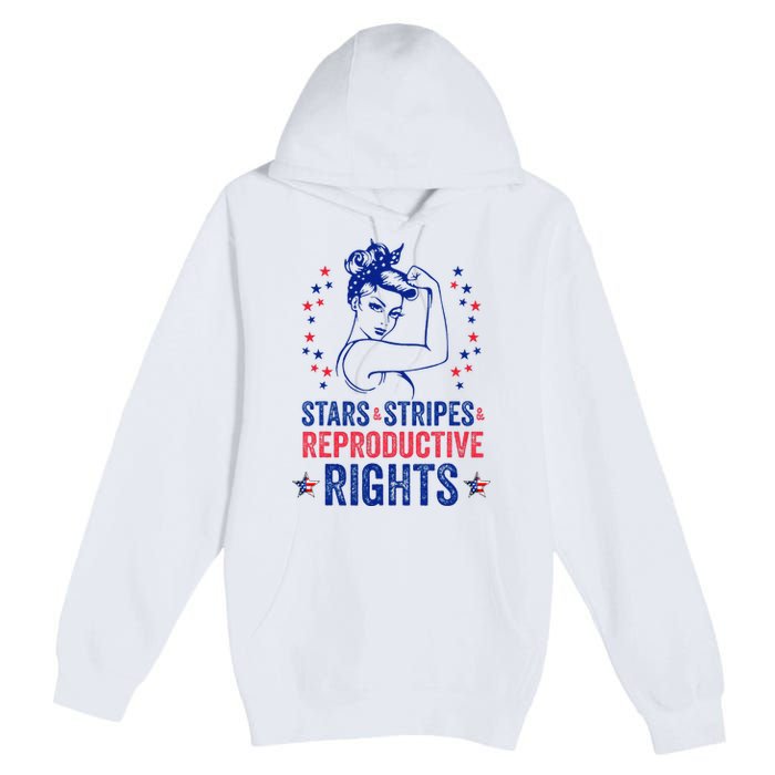 Patriotic 4th Of July Stars Stripes Reproductive Right Premium Pullover Hoodie