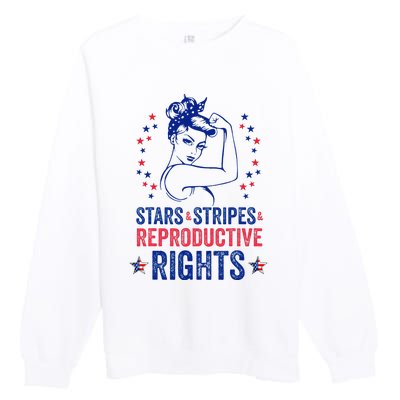 Patriotic 4th Of July Stars Stripes Reproductive Right Premium Crewneck Sweatshirt