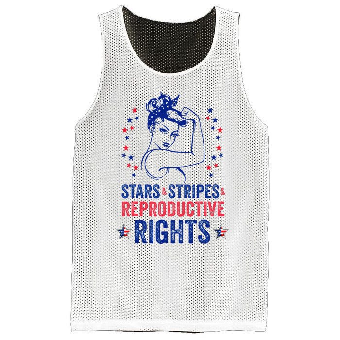 Patriotic 4th Of July Stars Stripes Reproductive Right Mesh Reversible Basketball Jersey Tank