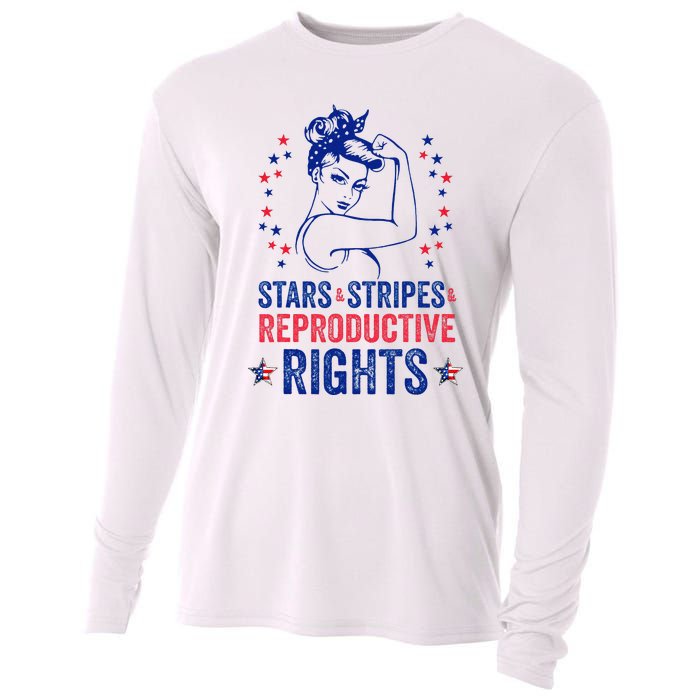 Patriotic 4th Of July Stars Stripes Reproductive Right Cooling Performance Long Sleeve Crew