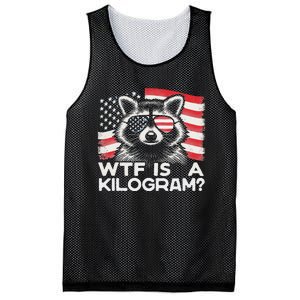 Patriotic 4th Of July Usa Pride Wtf Is A Kilogram Raccoon Mesh Reversible Basketball Jersey Tank