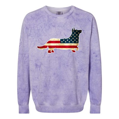 Patriotic 4th Of July Corgi Dog American Flag Colorblast Crewneck Sweatshirt