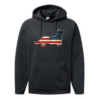 Patriotic 4th Of July Corgi Dog American Flag Performance Fleece Hoodie