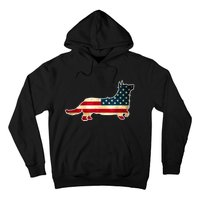 Patriotic 4th Of July Corgi Dog American Flag Hoodie