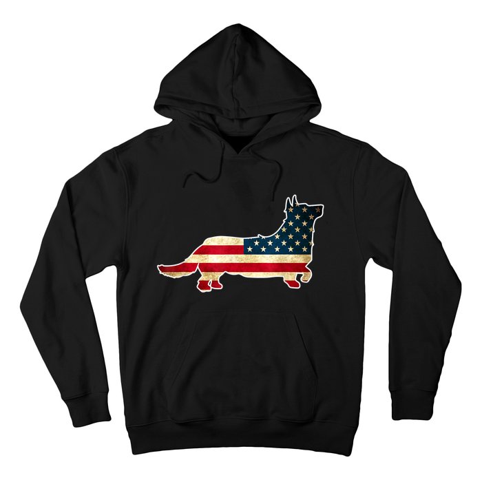 Patriotic 4th Of July Corgi Dog American Flag Hoodie