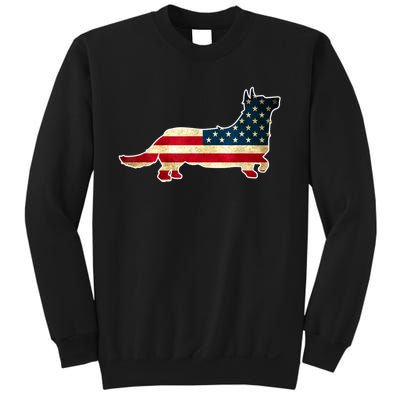 Patriotic 4th Of July Corgi Dog American Flag Sweatshirt