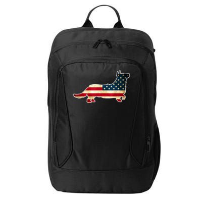 Patriotic 4th Of July Corgi Dog American Flag City Backpack