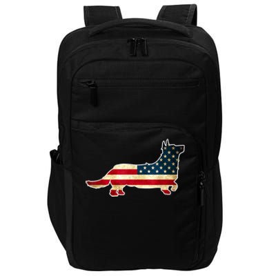 Patriotic 4th Of July Corgi Dog American Flag Impact Tech Backpack