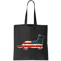 Patriotic 4th Of July Corgi Dog American Flag Tote Bag