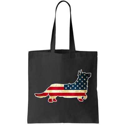 Patriotic 4th Of July Corgi Dog American Flag Tote Bag