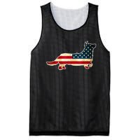 Patriotic 4th Of July Corgi Dog American Flag Mesh Reversible Basketball Jersey Tank