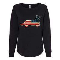 Patriotic 4th Of July Corgi Dog American Flag Womens California Wash Sweatshirt