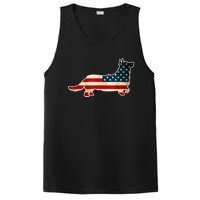 Patriotic 4th Of July Corgi Dog American Flag PosiCharge Competitor Tank