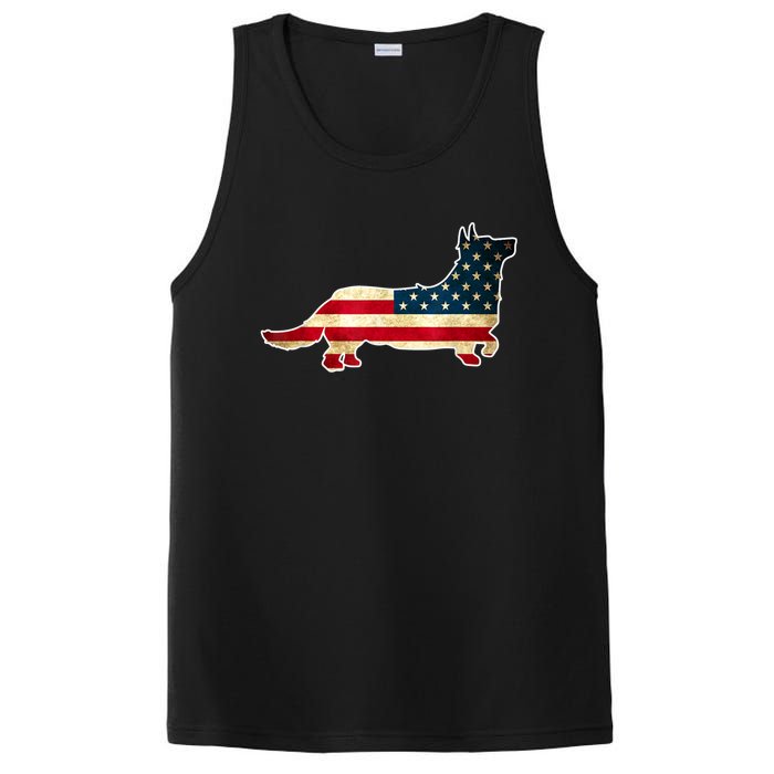 Patriotic 4th Of July Corgi Dog American Flag PosiCharge Competitor Tank