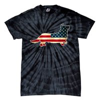 Patriotic 4th Of July Corgi Dog American Flag Tie-Dye T-Shirt