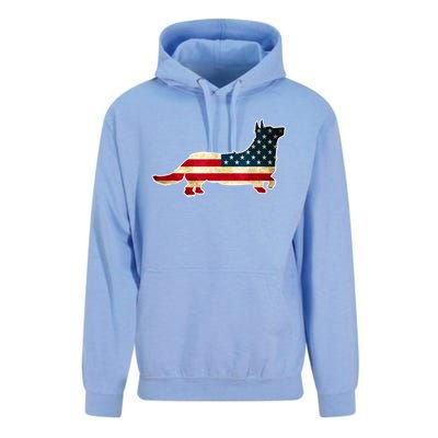 Patriotic 4th Of July Corgi Dog American Flag Unisex Surf Hoodie