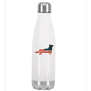 Patriotic 4th Of July Corgi Dog American Flag Stainless Steel Insulated Water Bottle