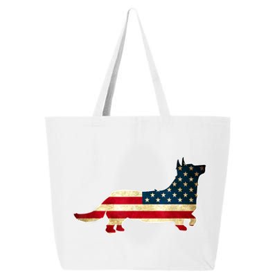 Patriotic 4th Of July Corgi Dog American Flag 25L Jumbo Tote