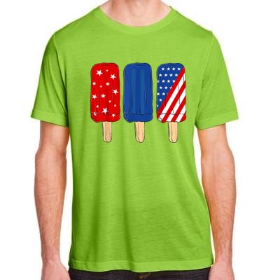 Patriotic 4th Of July Popsicles USA America Flag Summer Adult ChromaSoft Performance T-Shirt