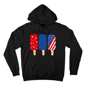 Patriotic 4th Of July Popsicles USA America Flag Summer Hoodie