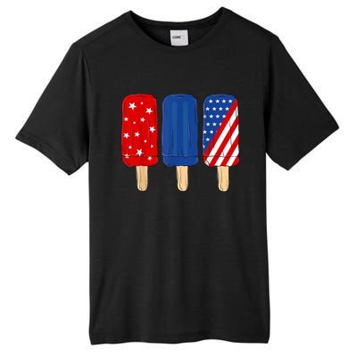 Patriotic 4th Of July Popsicles USA America Flag Summer Tall Fusion ChromaSoft Performance T-Shirt