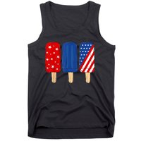 Patriotic 4th Of July Popsicles USA America Flag Summer Tank Top