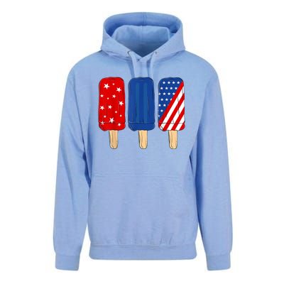 Patriotic 4th Of July Popsicles USA America Flag Summer Unisex Surf Hoodie