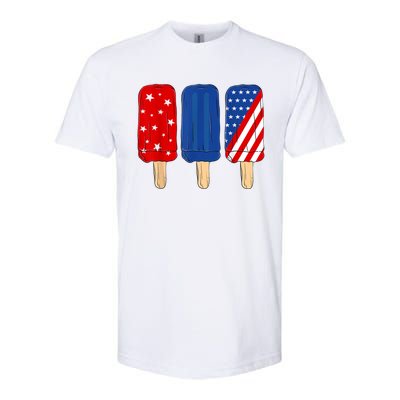 Patriotic 4th Of July Popsicles USA America Flag Summer Softstyle CVC T-Shirt