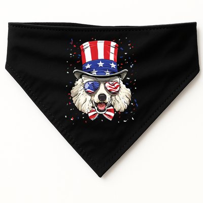 Poodle 4th Of July American Dog USA Flag USA-Made Doggie Bandana
