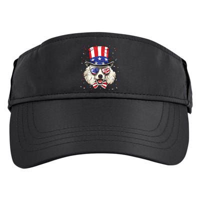Poodle 4th Of July American Dog USA Flag Adult Drive Performance Visor