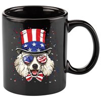 Poodle 4th Of July American Dog USA Flag 11oz C Handle Ceramic Mug