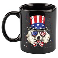 Poodle 4th Of July American Dog USA Flag 11oz C Handle Ceramic Mug